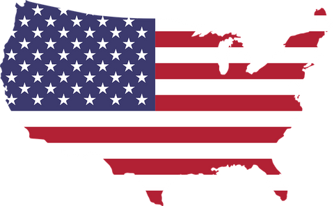 etats unis continent avec fond drapeau