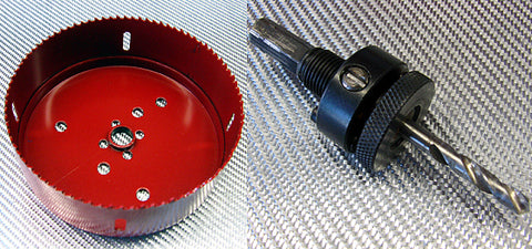Bi-metal hole saws are specialized attachments that allow you to drill large diameter holes. You need an Arbor (sold separately) that fits your drill in order to use a hole saw attachment. Here are the conversions for using a hole saw for the most popular PC cooling fans. For this guide, we're using 4.5-inch hole saw for 120mm cooling fan.