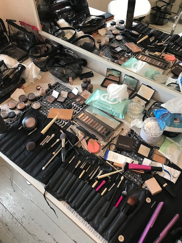 MUA kit behind the scenes