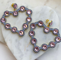 the fashion bug blog x soru pink heart earrings