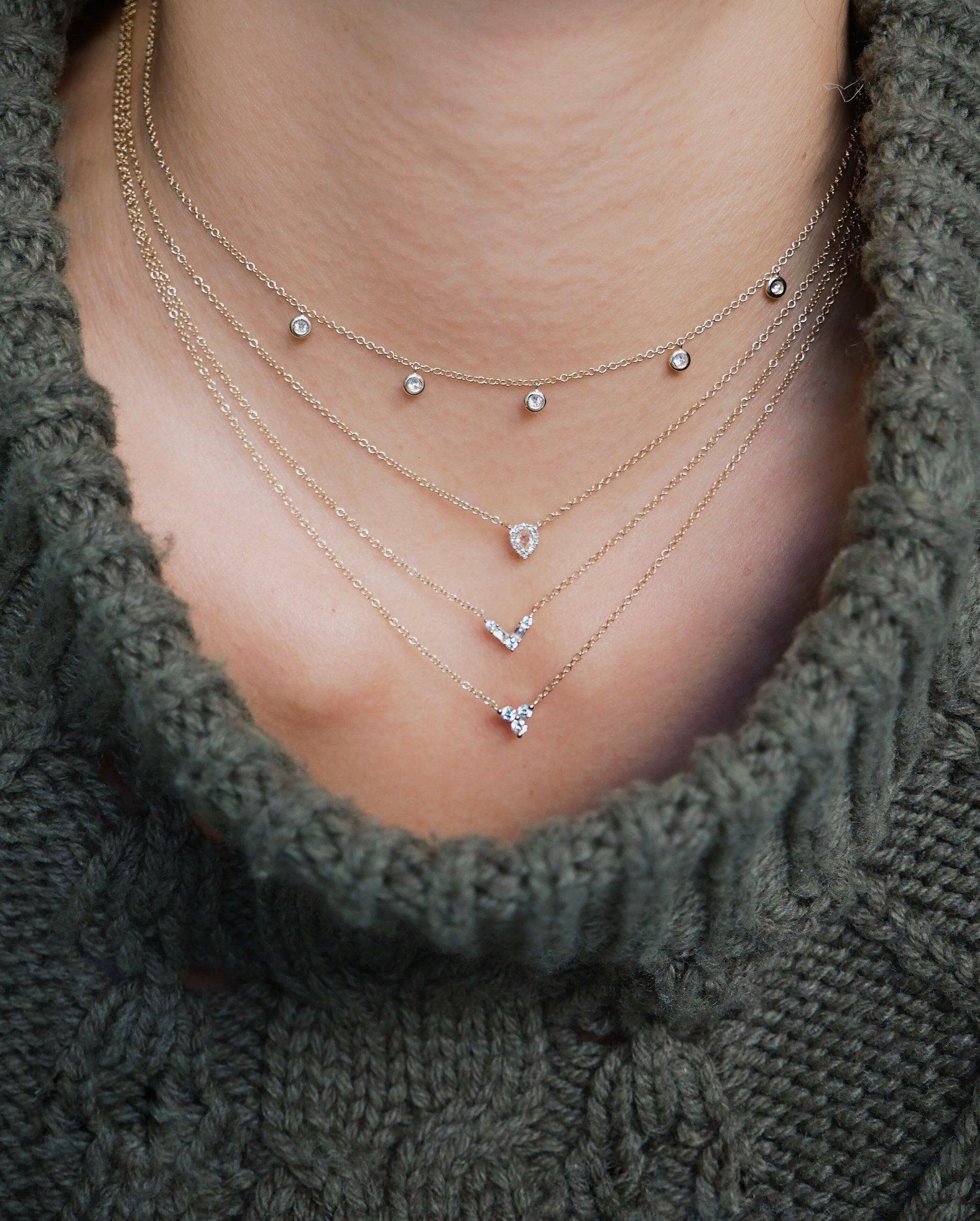 EF Collection 5 Diamond Bezel Choker Necklace 2