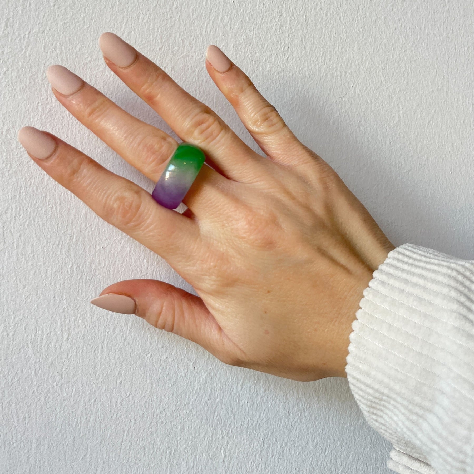 Lilac, Chunky Jade Ring