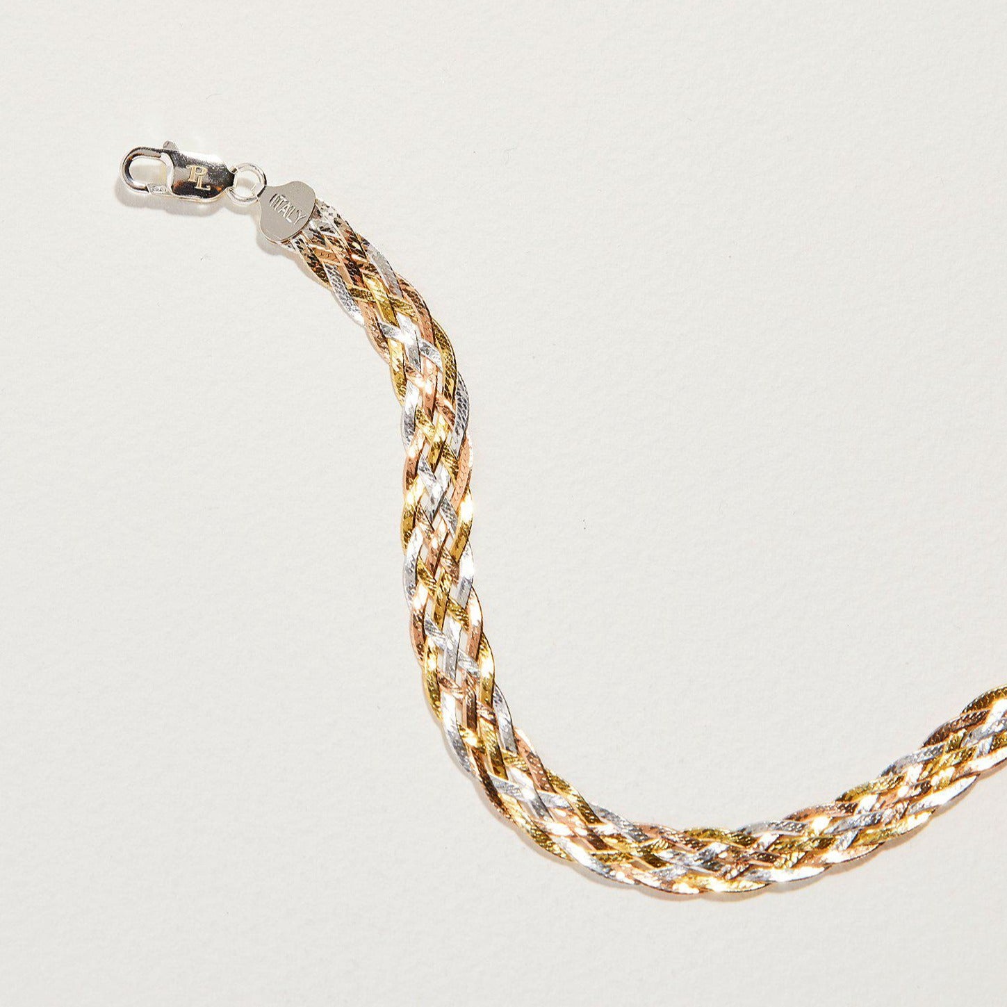 Braided Tricolor Herringbone Thick Chain