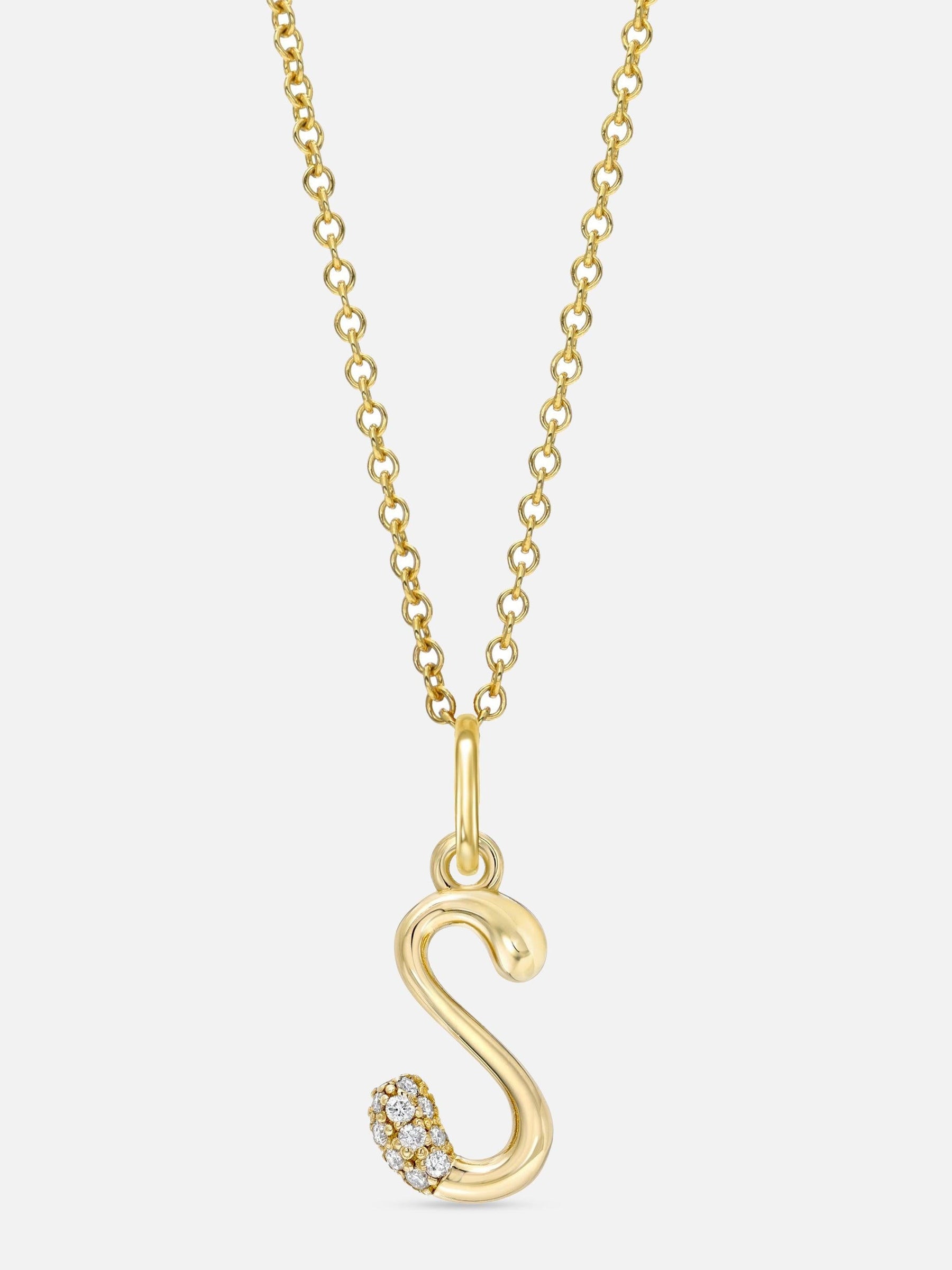 Alphabet Charm Necklace with Diamonds - Stacy Nolan - At Present