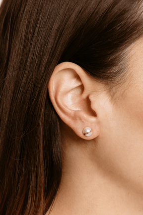 Melissa Joy Manning Bezel Wrapped Pearl Stud Earrings 2