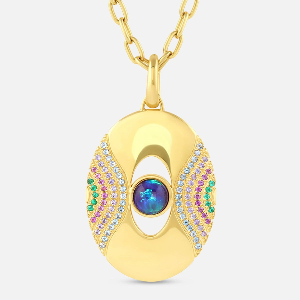 Color Wave Oval Pendant Necklace - Jennifer DeMoro Jewelry - At Present