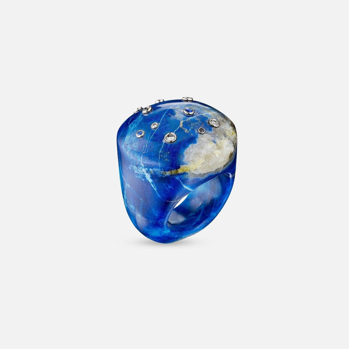 Large Lapis Sky Bubble Ring - Bleecker & Prince - At Present
