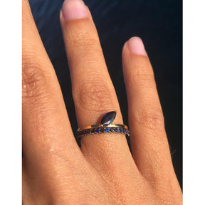 Selin Kent Ocean Blue Eternity Ring - Sapphire & Black Diamonds 2