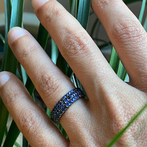 Selin Kent Ocean Blue Eternity Ring - Sapphire & Black Diamonds 4