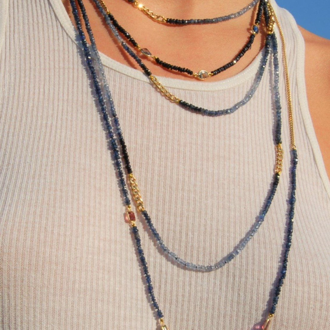 Objet-a Ombré Azur Sapphire Necklace Long 2