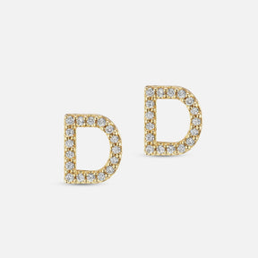The Gild The Gold Diamond Initial Earring 1