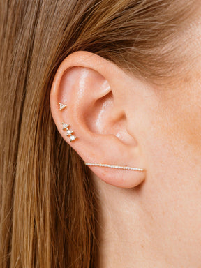 Labulgara Tiny Diamond Triangle Stud Earring 2