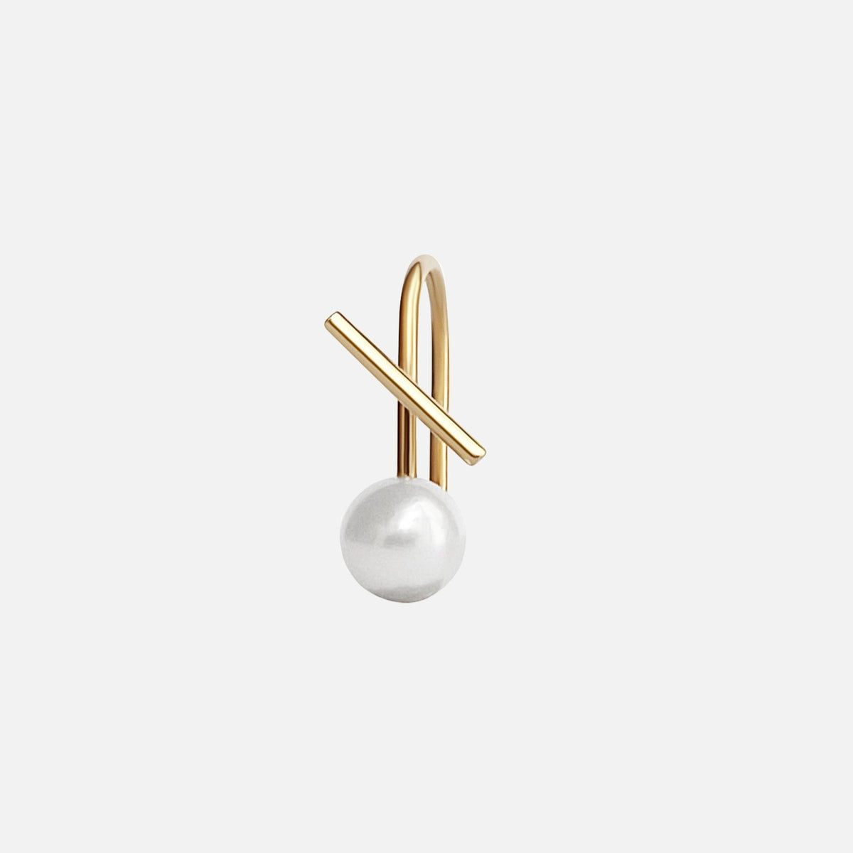Labulgara White Pearl Horizon Mini Thread Earring 1