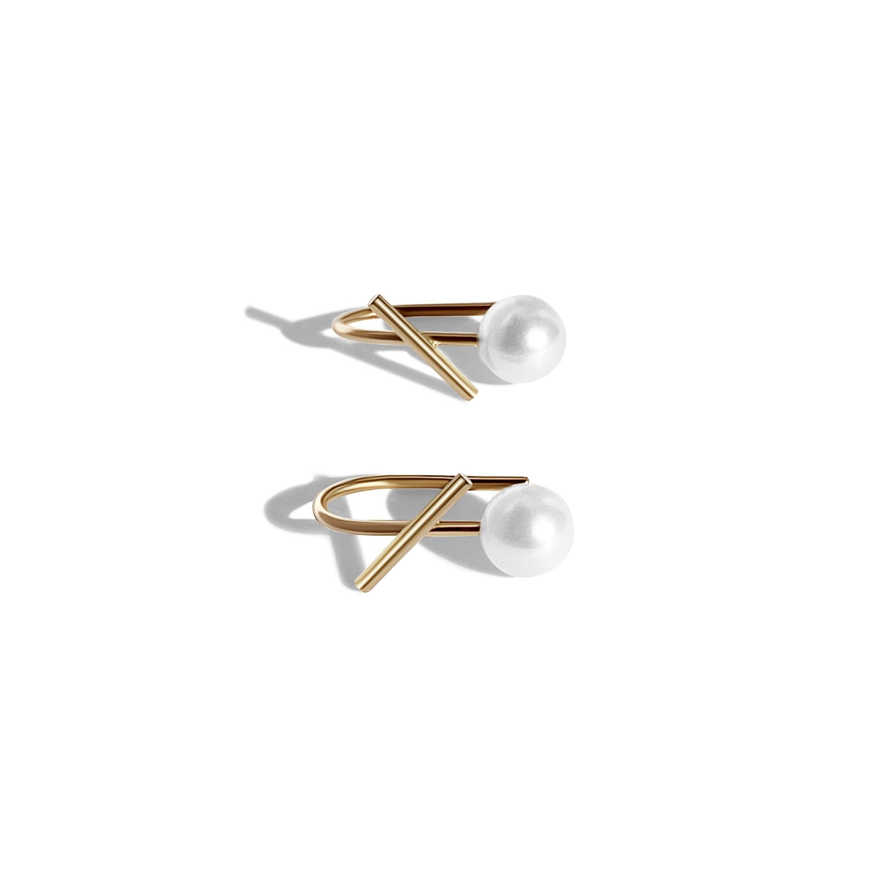 Labulgara White Pearl Horizon Mini Thread Earring 4