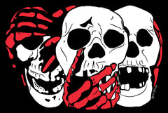 3 Skulls (w/red) by Becky Doyon