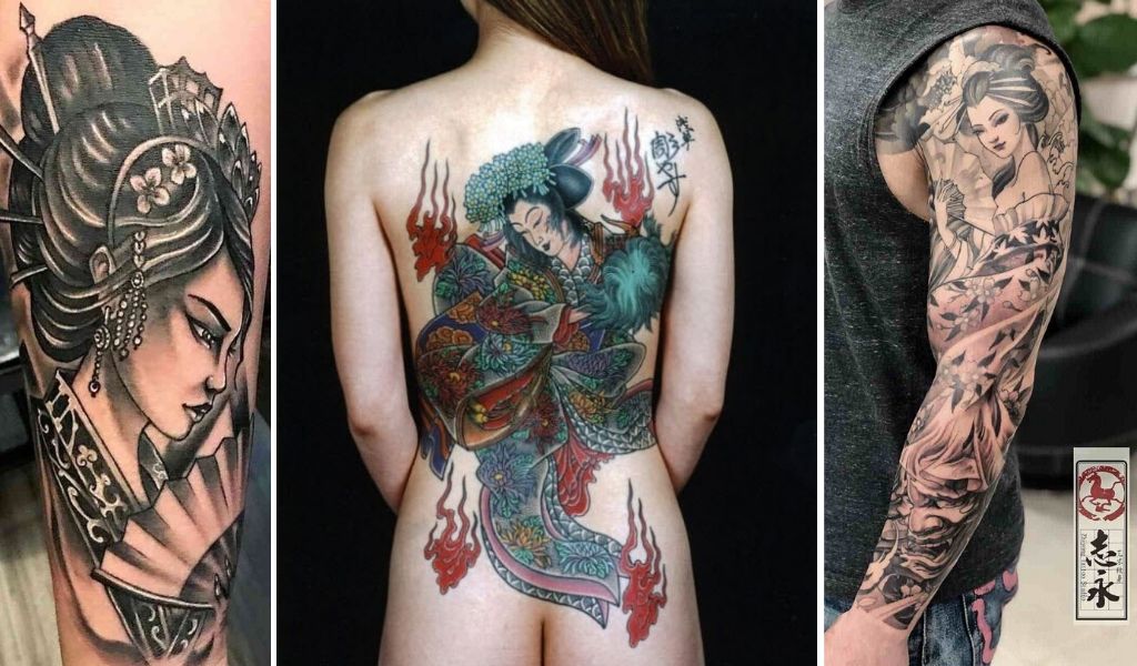 tatouage japonais geisha