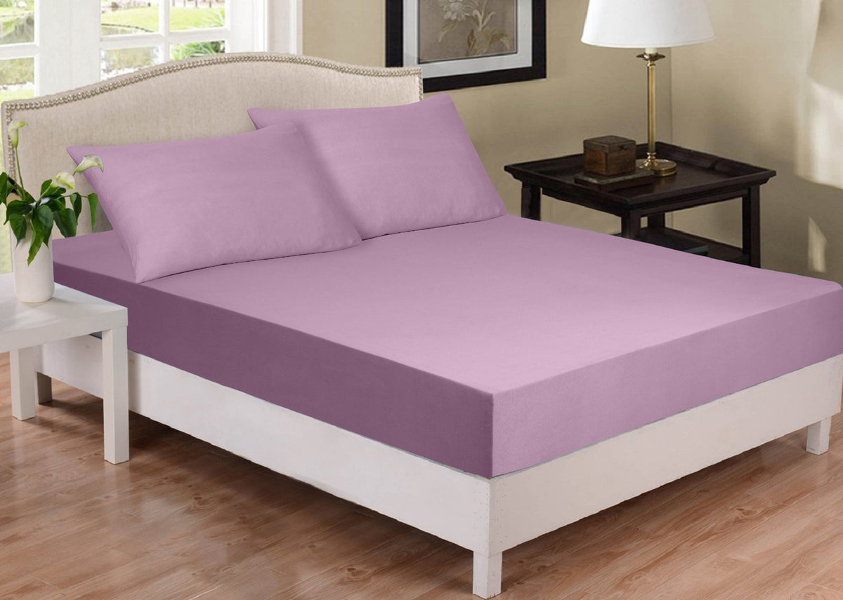Plain PolyCotton Dyed Small 4FT Double Fitted Bed Sheet Set in 20 Colours 