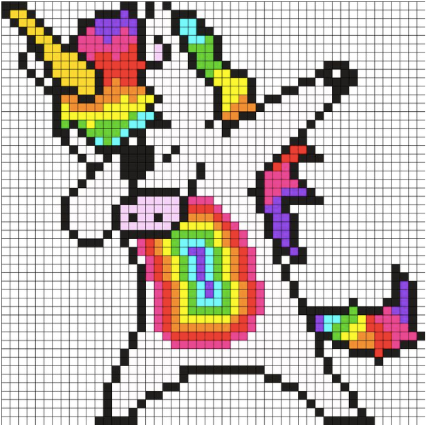 pixel art licorne dab