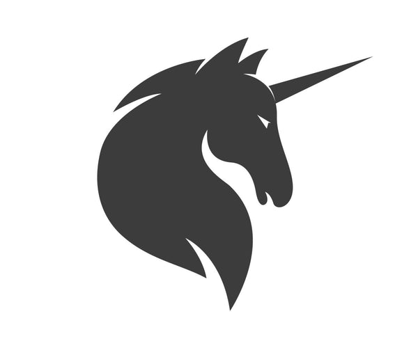Logo tête de licorne noire