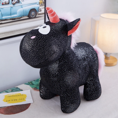 peluche licorne noire