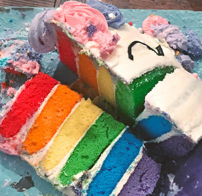 Gateau licorne arc-en-ciel