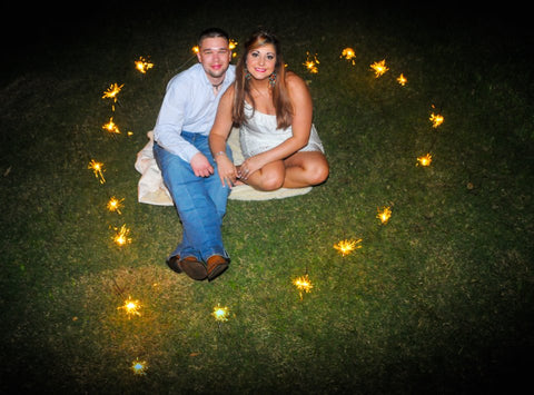 Miranda & Tyler Are Engaged using Sparklers