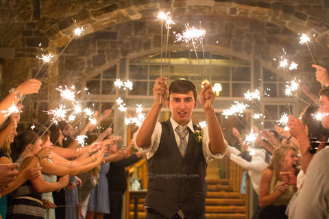 Kayla and Seth wedding sparklers 