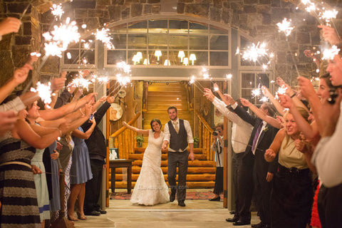 Kayla and Seth wedding sparklers 