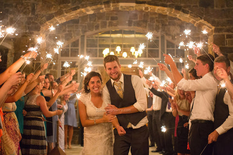 Kayla and Seth wedding sparklers 