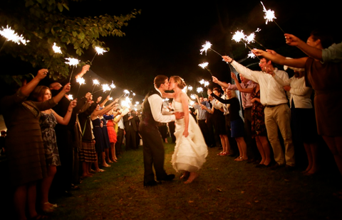 Elise & Zac Sparkler Wedding Exit