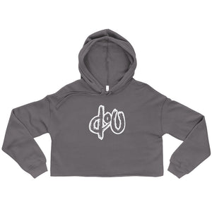 doU Women's Classic Logo Crop Hoodie (Gray)