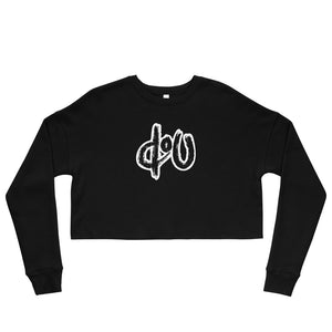 doU Women's Classic Logo Crop Sweatshirt (Black)