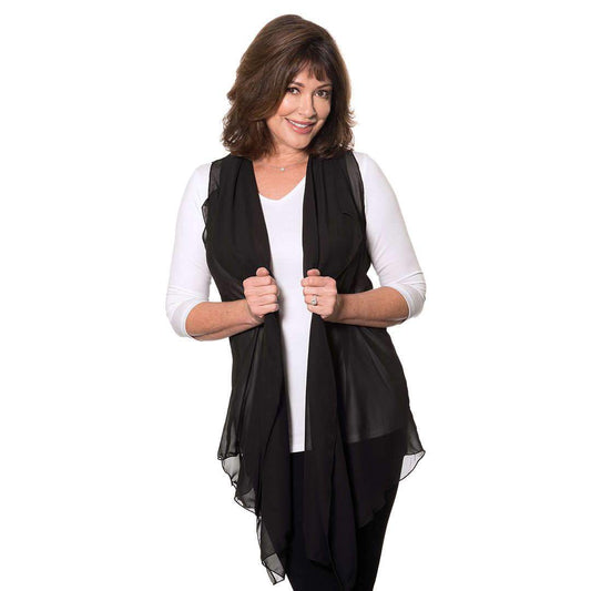 Women's black Cascading vest
