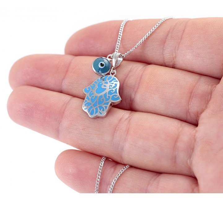 lucky hamsa hand necklace