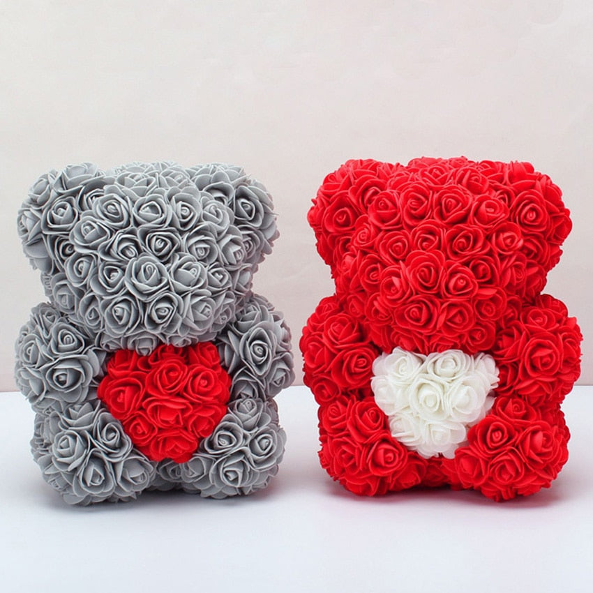 flower teddy bear with free gift box