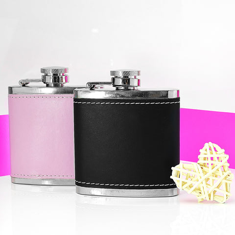 His & Hers Hip Flask, Leather Hip Flasks 3oz
