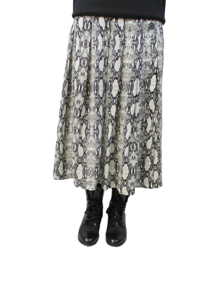 snake print skirt silk