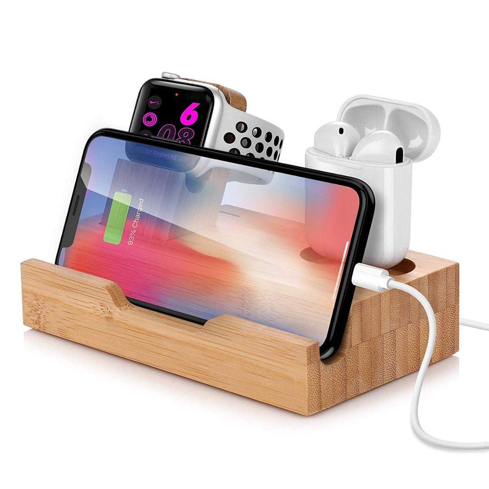 afstand Legeme Kirkegård TALABETY Bamboo Apple Charging Station Stand Holder For iPhone, Airpod –  Talabety