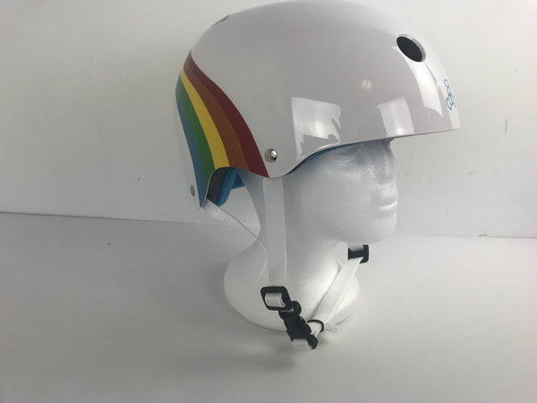 Triple 8 New York Kids' Cert Sweatsaver Rainbow Sparkle Safety Helmet White Extra Large