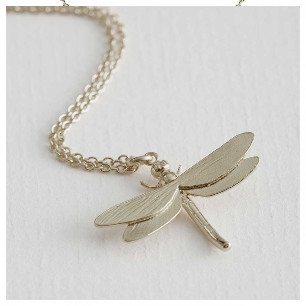 Silver Dragonfly Pendant and Necklace 
