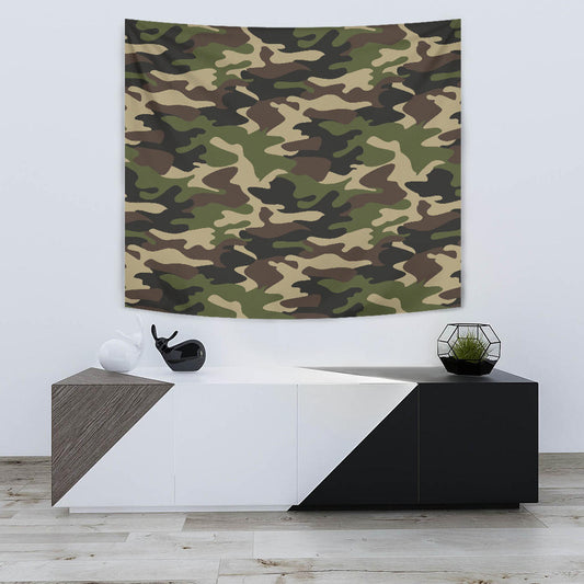 Army Green Camouflage Wall Tapestry