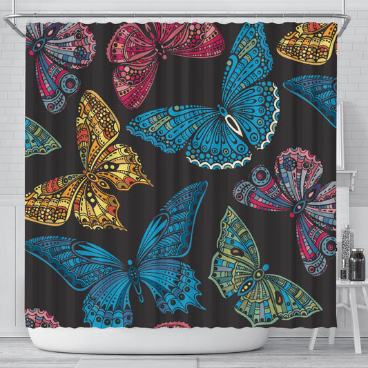 Colorful Butterflies Shower Curtain