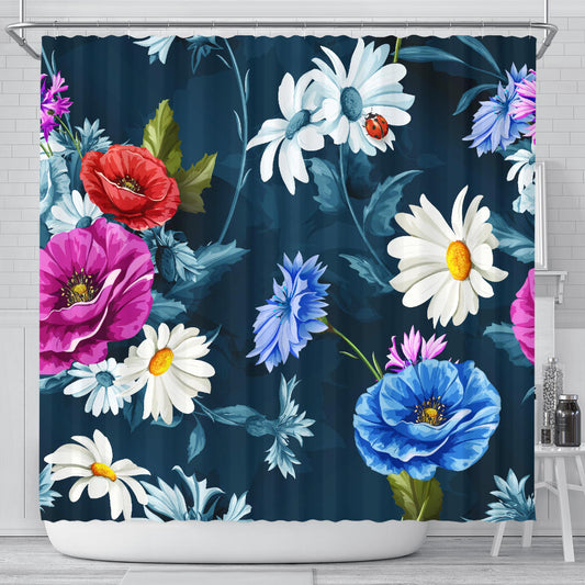 Colorful Flowers Shower Curtain