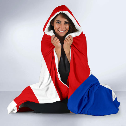 Puerto Rican Flag Hooded Blanket