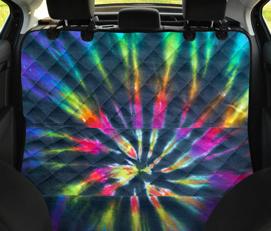 Colorful Neon Tie Dye Car Back Seat Pet Cover