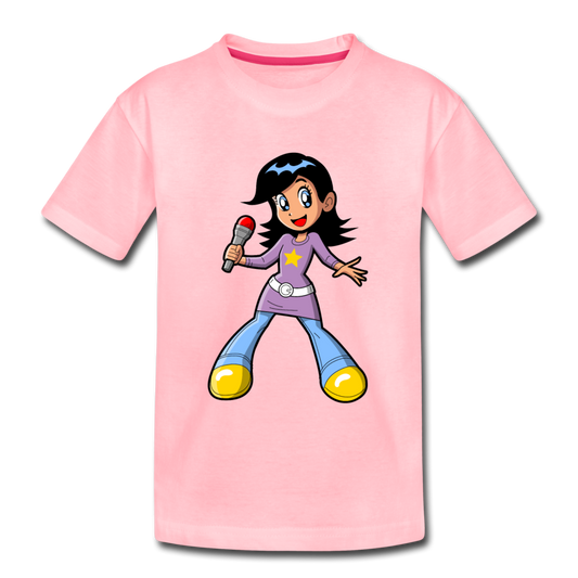 Singing Girl Cartoon Kids T-Shirt - pink