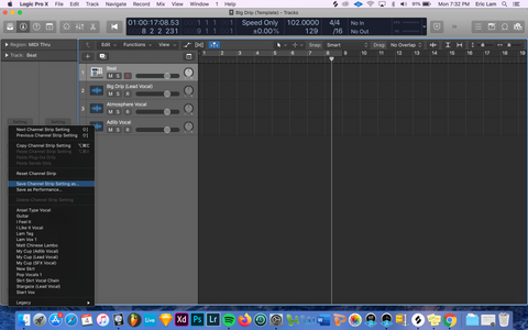 How to save vocal preset in logic pro