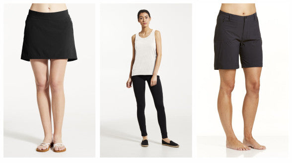 Fig skirt, tank and leggings, shorts