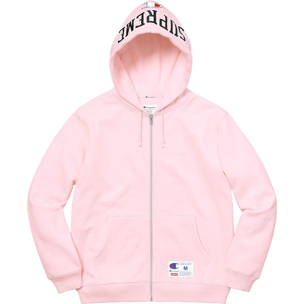 supreme champion hoodie pink