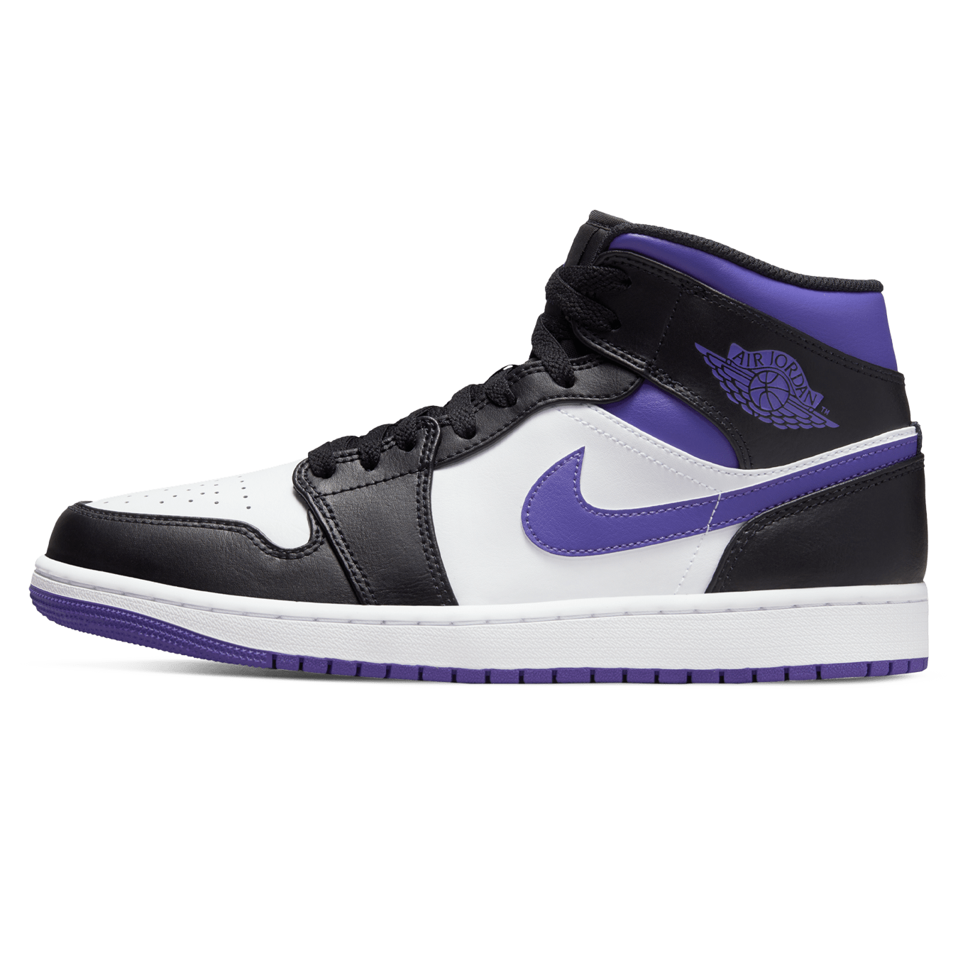 black and purple and blue jordans